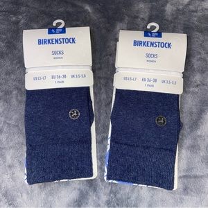 NEW Birkenstock Blue 2 Pairs Cotton Footbed Comfort Sole Socks Women’s Size 5-7